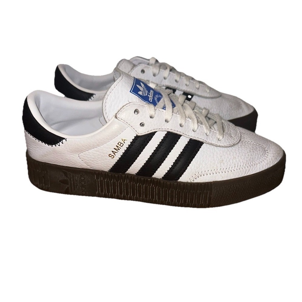 Adidas Samba Rose Cloud White Shoes Women's Size 7.5 Platform Samba Black/white